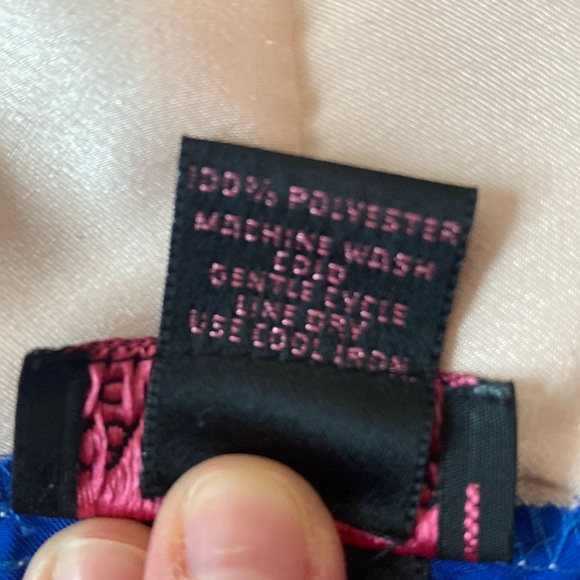 Satin Kama Sutra Lotus Wear Robe Royal Blue and Pink Size Small - Picture 5 of 7